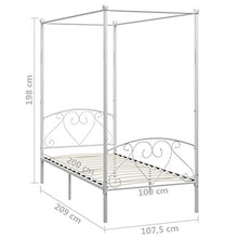 SKM Letto a Baldacchino Bianco in Metallo 100x200 cm (20.9kg)