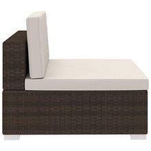 SKM Set Divani da Giardino 3 pz con Cuscini in Polyrattan Marrone (28.55kg)