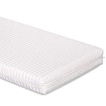 EVERGREENWEB - Materasso per Bambini 70x140 alto 12cm Lettino o Culla + Cuscino ANTISOFFOCO GRATIS con Fodera Bianca in Cotone 100% Naturale Rivestimento Tessuto Sfoderabile Anallergico Lavabile SYMBA