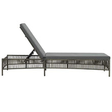 vidaXL Lettino Prendisole in Polyrattan Grigio con Cuscini Regolabile Sdraio