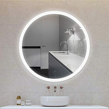 POPSPARK Specchio per Il Trucco, Bagno a Specchio Rotondo con Illuminazione a LED, Design a Specchio con Interruttore tattile,con Anti-Nebbia,per Bagno