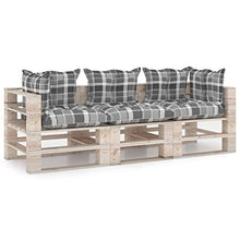 vidaXL Divano da Giardino Pallet 3 Posti con Cuscini in Legno di Pino