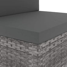 vidaXL Divano ad Angolo Modulare Bracciolo Destro Polyrattan Grigio