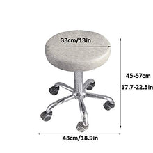 Sgabello Camera da Letto con Ruote，Sgabello Imbottito con Modello Fulvo Panno di Lino Posto a Sedere，Altezza Regolabile 45-57 cm，Capacità di Carico 160 kg，Sgabello Ergonomico Per Cucina, Elevatore A