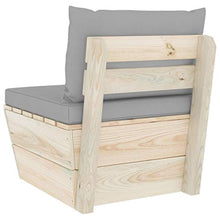 vidaXL Divano Centrale da Giardino su Pallet e Cuscini Legno di Abete