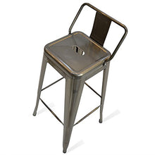 Santani Mobili - Sgabello in metallo, modello: Classic Tolix Style, forma ad L, ispirata al mondo industriale, dimensioni: 42,5 x 42,5 x 95 cm Grigio cristallo