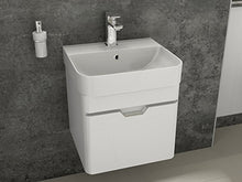 Aqua Bagno Set di mobili da bagno Piccolo, con mobiletto da bagno, in ceramica, 48 cm, colore: bianco