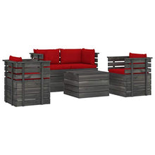 FAMIROSA Set Divani da Giardino su Pallet 5 pz con Cuscini Massello Pino-1821