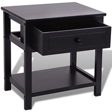 SKM Comodino in Legno Nero