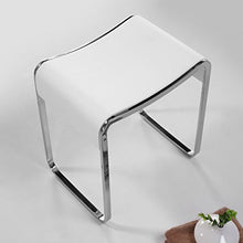 KKR Design - Sgabello da bagno in pietra artificiale, modello Stool-E, superficie lucida