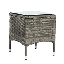Belissy Set di mobili da giardino in rattan sintetico, poltrone da giardino moderne, mobili da balcone, set da 2 persone, 1 tavolo e 2 poltrone, set per balcone e terrazzo (rattan grigio)