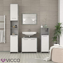 Vicco Mobiletto bagno Kiko Mobiletto alto Armadietto bagno Bianco/Cemento
