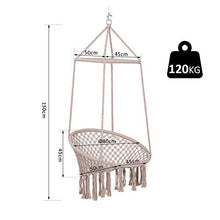 Outsunny Sedia Sospesa da Giardino con Corde e Supporto Max. 120 kg in Legno Φ80 x 150 cm