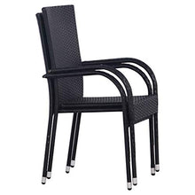 vidaXL 2X Sedie da Pranzo Impilabili Esterno in Polyrattan Nere Sedia Giardino