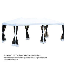 miozzi Gazebo Impermeabile Pieghevole con Zanzariera Crema 3x6m