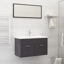 vidaXL Set Mobili da Bagno 2 pz Grigio Lucido in Truciolato