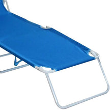 WEBMARKETPOINT Lettino da Spiaggia brandina Prendisole da Giardino in Ferro Blu