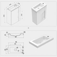 Mobili Bagno Bianco 45 cm Lavabo con Mobile Soft-Close Funzione Servizi igienici, bagni