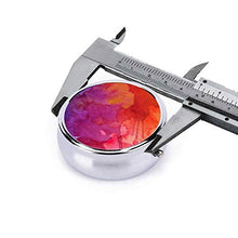 Contenitore rotondo per pillole con 3 scomparti in metallo, per medicina e vitamine, colore magenta e rosso