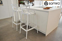 SAMIRA Sgabello da Bar in Polipropilene Bianco MOD. Noah (2 pz)
