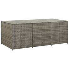 E E-NICES Baule da Giardino in Polyrattan 180x90x75 cm Grigio
