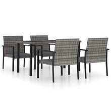 FAMIROSA Set da Pranzo da Giardino 5 pz in Polyrattan Grigio-5713