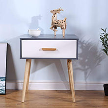WALNUTA Comodino Tutto in Legno massello, Mini Comodino Semplice e Moderno con Design a Quattro Gambe, cassetto Singolo