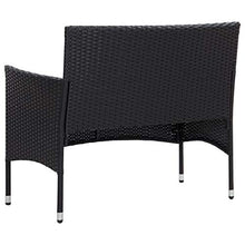 vidaXL - Panchina da giardino, 103 cm, in polyrattan, colore: Nero