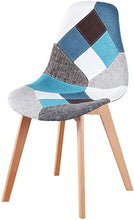 WV LeisureMaster Set di 4 Sedie da Pranzo Patchwork Sedie da Salotto Stile Scandinavo Sedie Laterali Ideali per Soggiorno, Sala da Pranzo, Camera da Letto, Ufficio, Bar, ECC, Blu