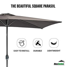 MaxxGarden - Ombrellone da giardino con sistema di cuscinetto, 150 x 250 cm, colore: nero