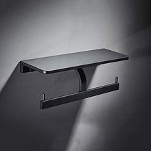 YAeele Nero Alluminio dello Spazio Bagno Mensola Impermeabile Supporto for Rotolo Storage Rack Telefono Rack a Parete Piazza Rack ripiano