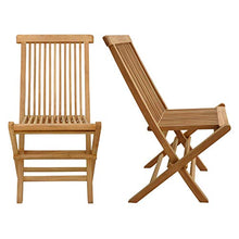 Beneffito Set di 2 sedie da Giardino Pieghevoli da Esterno in Teak per Tinta Naturale da Esterno