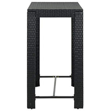 FAMIROSA Tavolo da Bar da Giardino Nero 100x60,5x110,5 cm Polyrattan