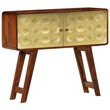 FAMIROSA Credenza in Massello di Sheesham con Stampa Dorata 90x30x77 cm
