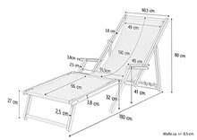 Erst-Holz 5 Varianti/Colori di Tessuti per Robusta Sedia a Sdraio particolarmente Larga V-10-500, Colore di Stoffa:Bianco/Ecru