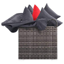 SKM Set Divani da Giardino 7 pz con Cuscini in Polyrattan Grigio (62.2kg)