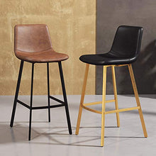 mobili Moderni Sgabelli da Bar Neri con Schienale, sgabelli da Bar in Pelle PU Sedie Moderne da Cucina da Pub, con mobili per Sala da Pranzo con Base in Metallo Dorato - 350 libbre di capacità