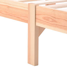 Letto in legno massiccio con testiera e rete a doghe, naturale (200 x 140 cm)