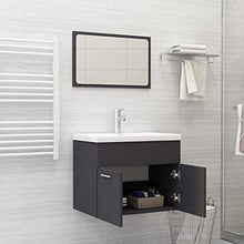 vidaXL Set Mobili da Bagno 2 pz Grigio in Truciolato