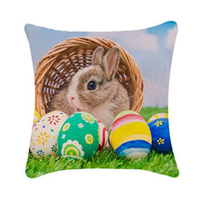 Fodere per cuscini pasquali Set di 4, 45 x 45 cm, Federe per cuscini con decorazioni pasquali di benvenuto Fodere per cuscini in lino di cotone per divano di casa Decorazioni per auto da ufficio