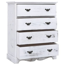 vidaXL Cassettiera 4 Cassetti Portaoggetti Moderna Robusta Pratica Armadietto Credenza Arredo Casa Paulownia Pioppo MDF Bianca Legno Massello