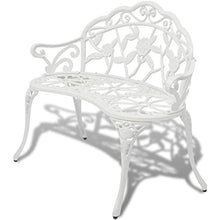 SHENGFENG Panca da giardino, in alluminio, con gambe in ferro, 100 x 54 x 80 cm