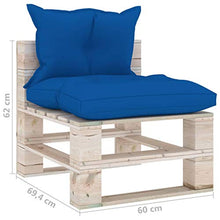 vidaXL Divano Centrale da Giardino Pallet con Cuscini in Legno di Pino