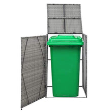 OUSEE Copribidone Singolo Spazzatua Antracite 76x78x120 cm Polyrattan