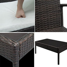 HJYUIK Garden Rattan Mobili Divano da Esterno A 4 Posti Patio Rattan Mobili da Giardino Set con Montaggio