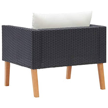 Tidyard Divano da Giardino Singolo con Cuscini in Polyrattan Nero