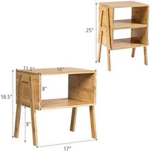 YRRA Set di 2 comodini bambù con Comodino con ripiano portaoggetti per Soggiorno Camera da Letto
