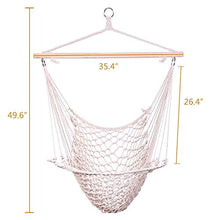 VSander Sedie Amaca con Cuscini Distinctive Tela di Cotone Corda Appesa Sedia con Cuscini (Color : Beige)