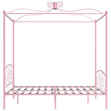SKM Letto a Baldacchino Rosa in Metallo 160x200 cm