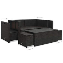 SKM Set Divani da Giardino 6 pz con Cuscini in Polyrattan Marrone (47.95kg)